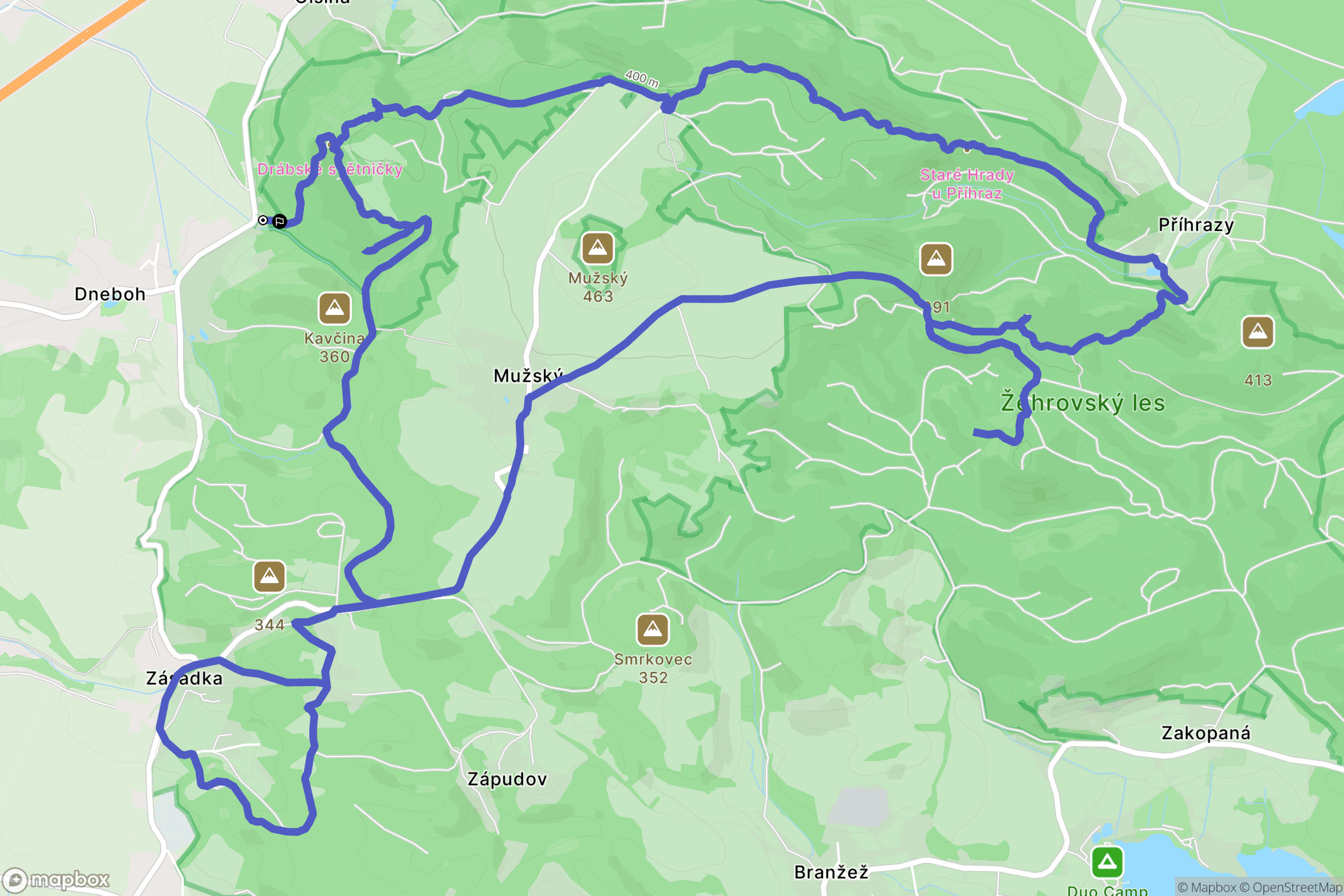 Mnichovo Hradiště: mapa trasy - Czechia