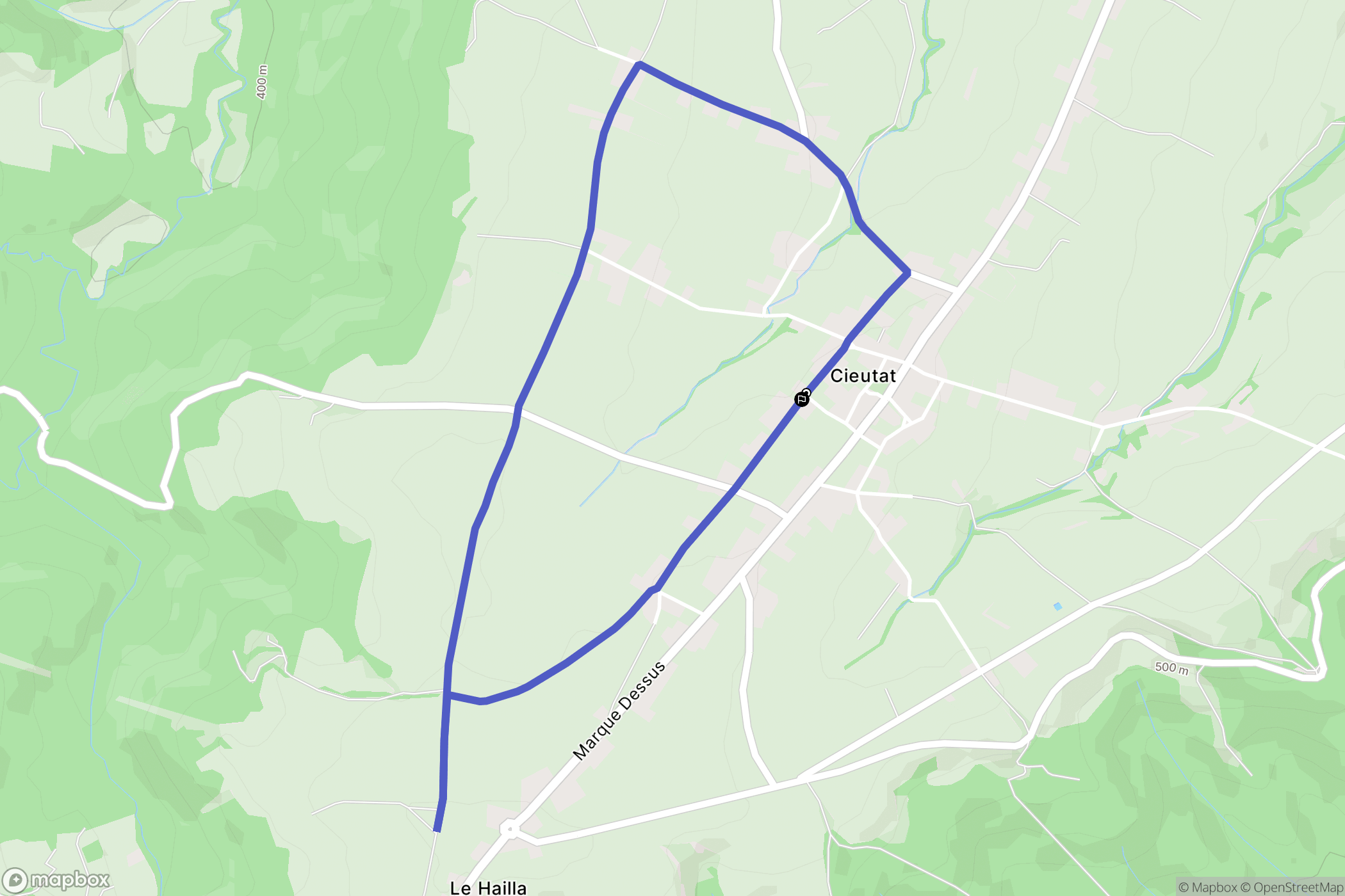 Cieutat : carte du parcours de randonnée - France