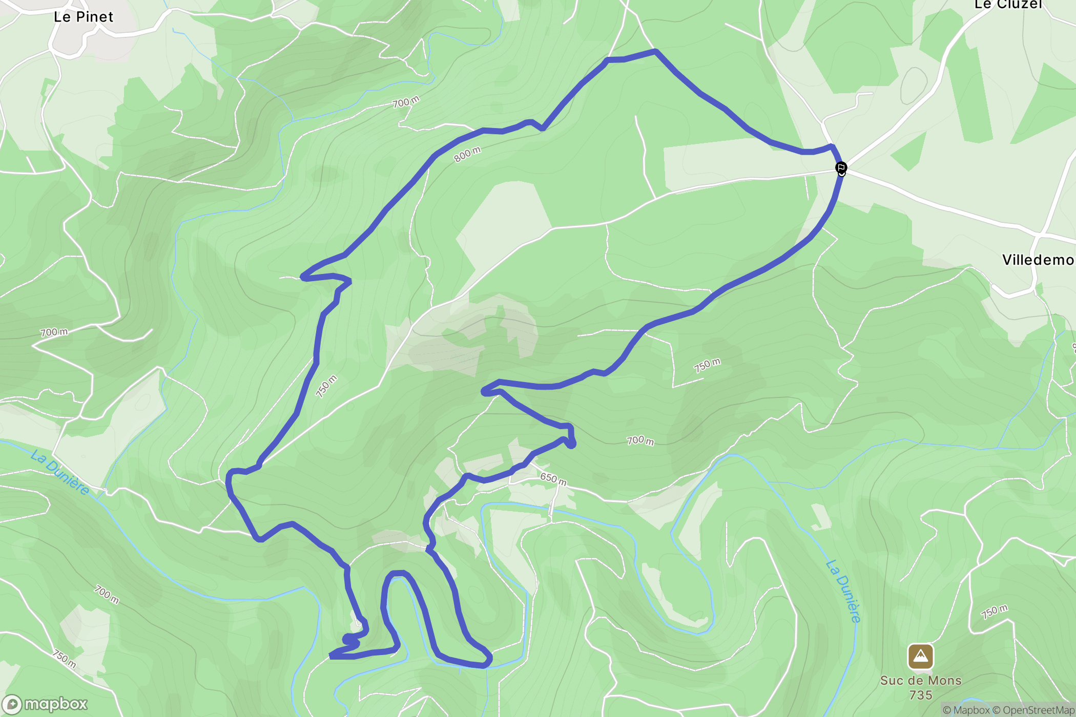 Saint-Pal-de-Mons : carte du parcours de randonnée - France