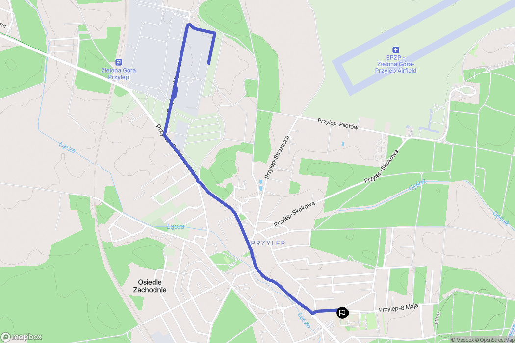 Zielona Góra: mapa trasy - Poland