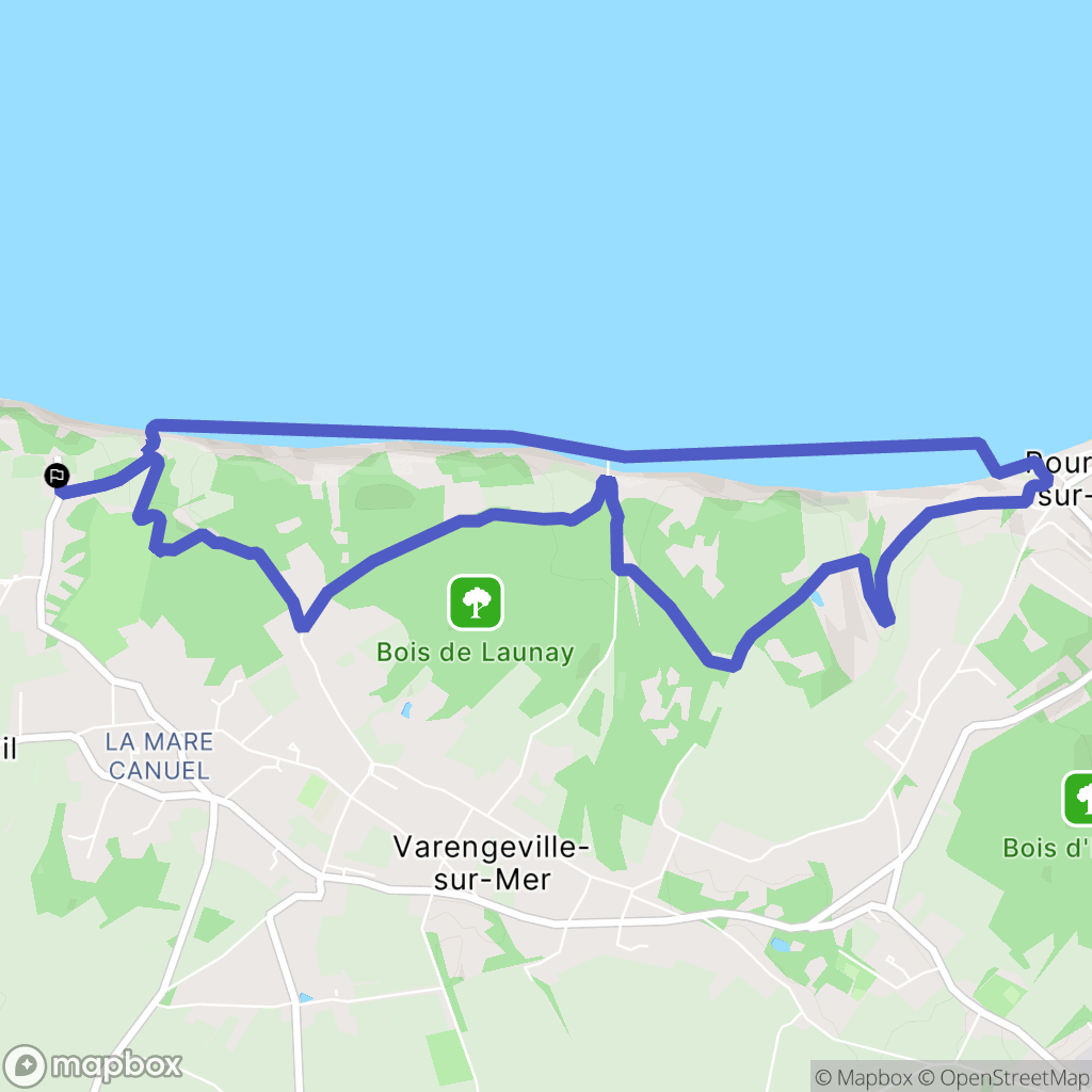 Varengeville-sur-Mer : carte du parcours de randonnée - France