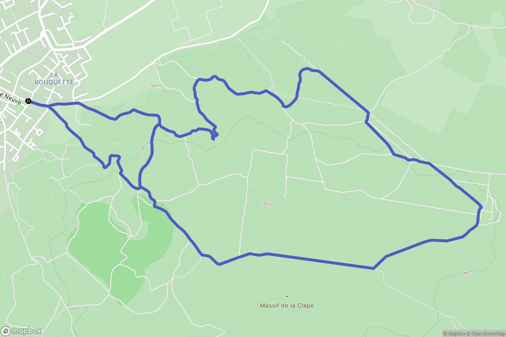 Fleury : carte du parcours de randonnée - France