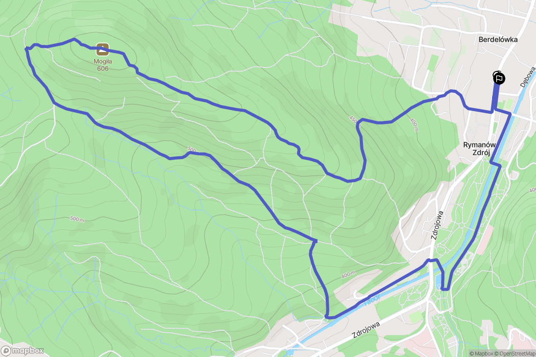 Rymanów-Zdrój: mapa trasy - Poland