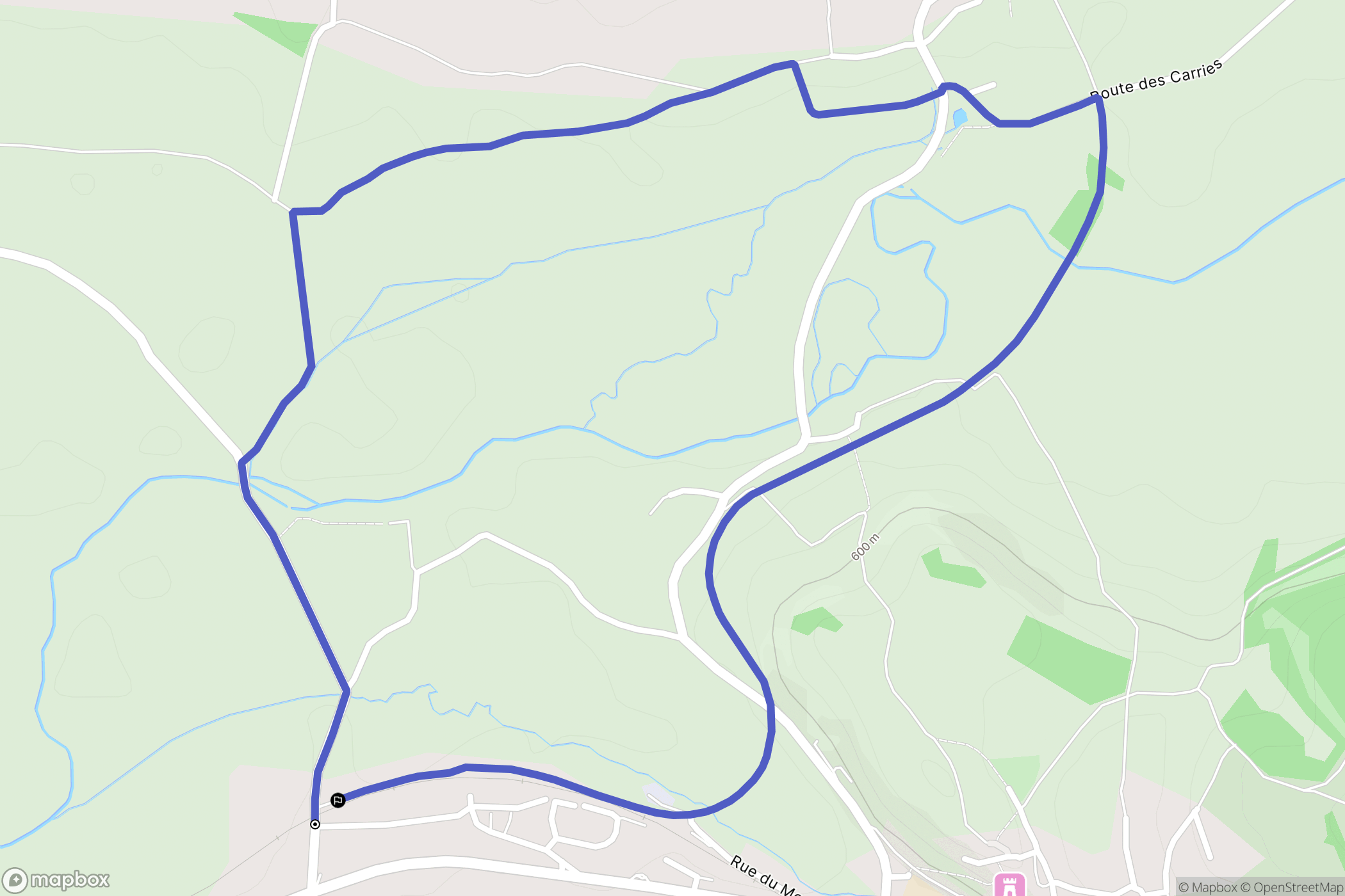 Bertholène : carte du parcours de randonnée - France