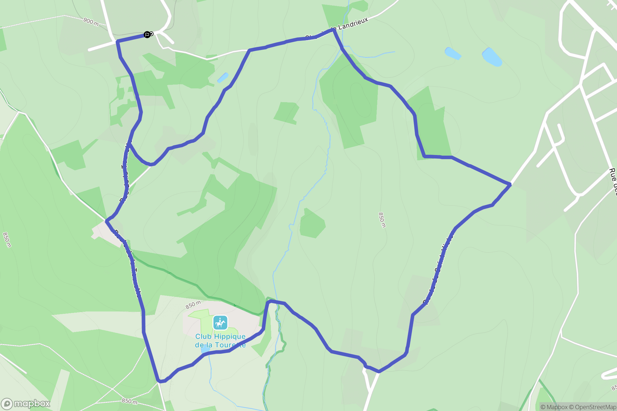 Jonzieux : carte du parcours de randonnée - France