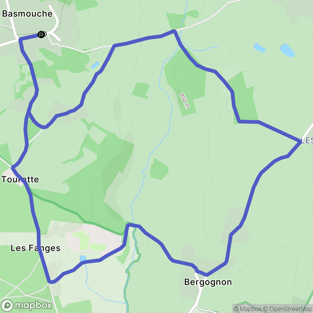 Jonzieux : carte du parcours de randonnée - France