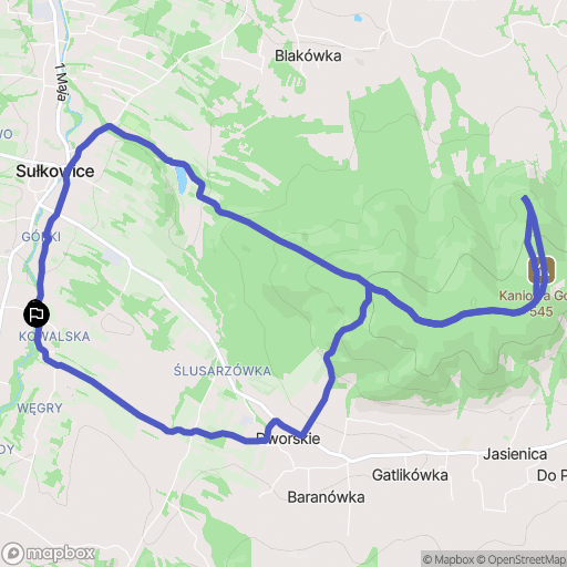 Sułkowice: mapa trasy - Poland