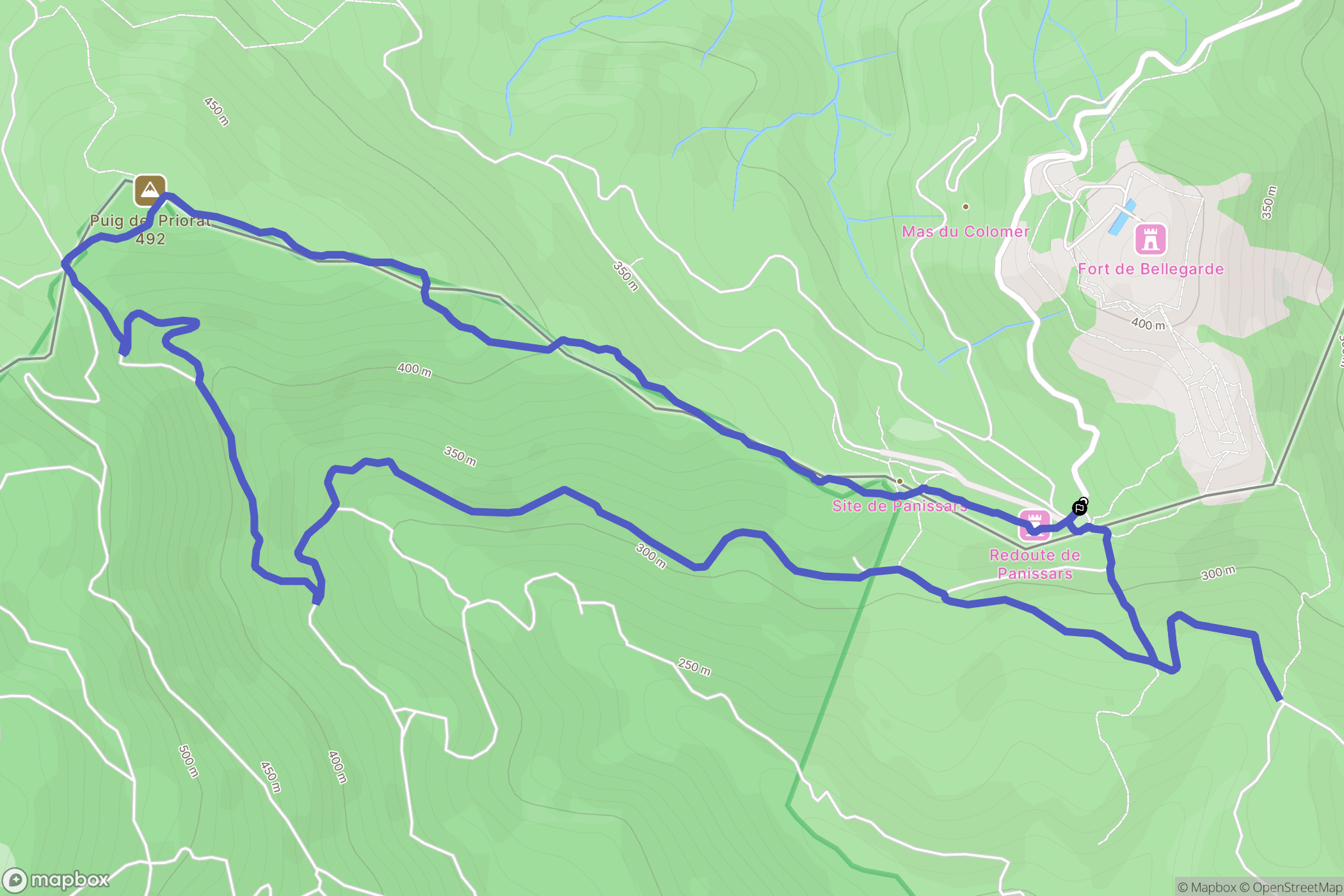 Le Perthus : carte du parcours de randonnée - France