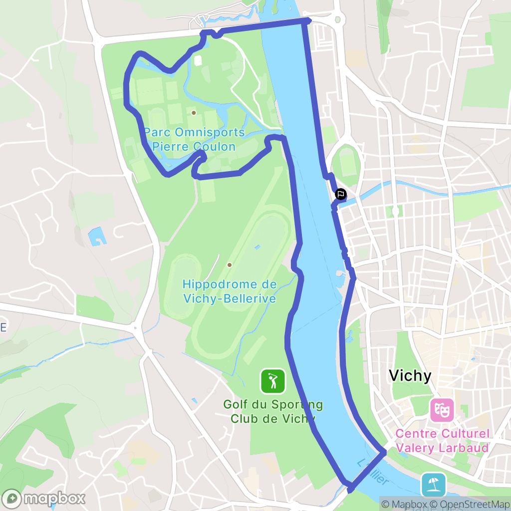 Vichy : carte du parcours de randonnée - France