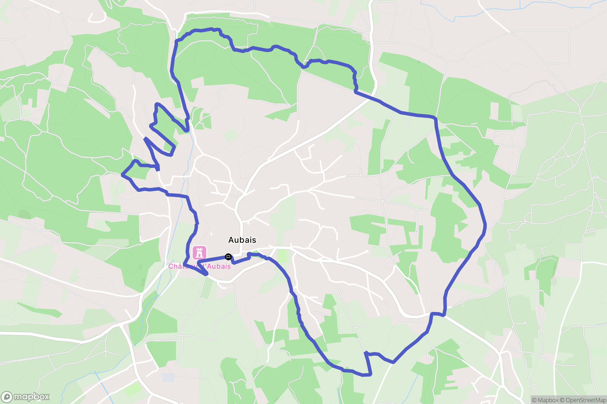 Aubais : carte du parcours de randonnée - France
