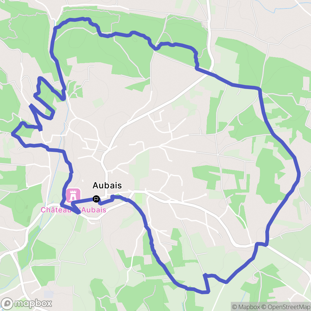 Aubais : carte du parcours de randonnée - France