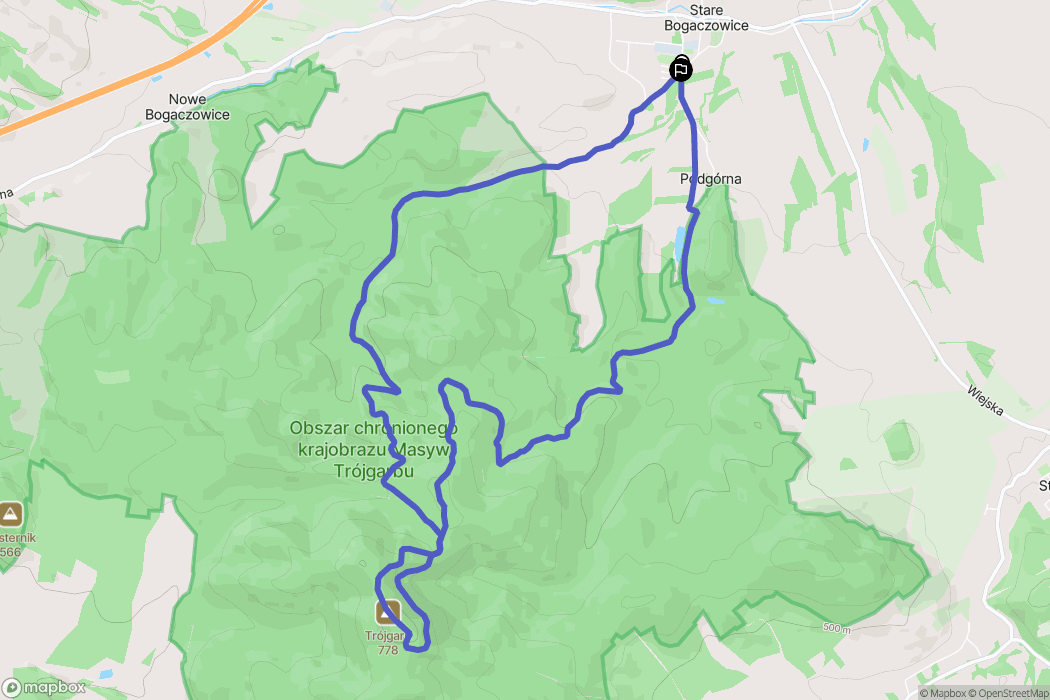 Stare Bogaczowice: mapa trasy - Poland