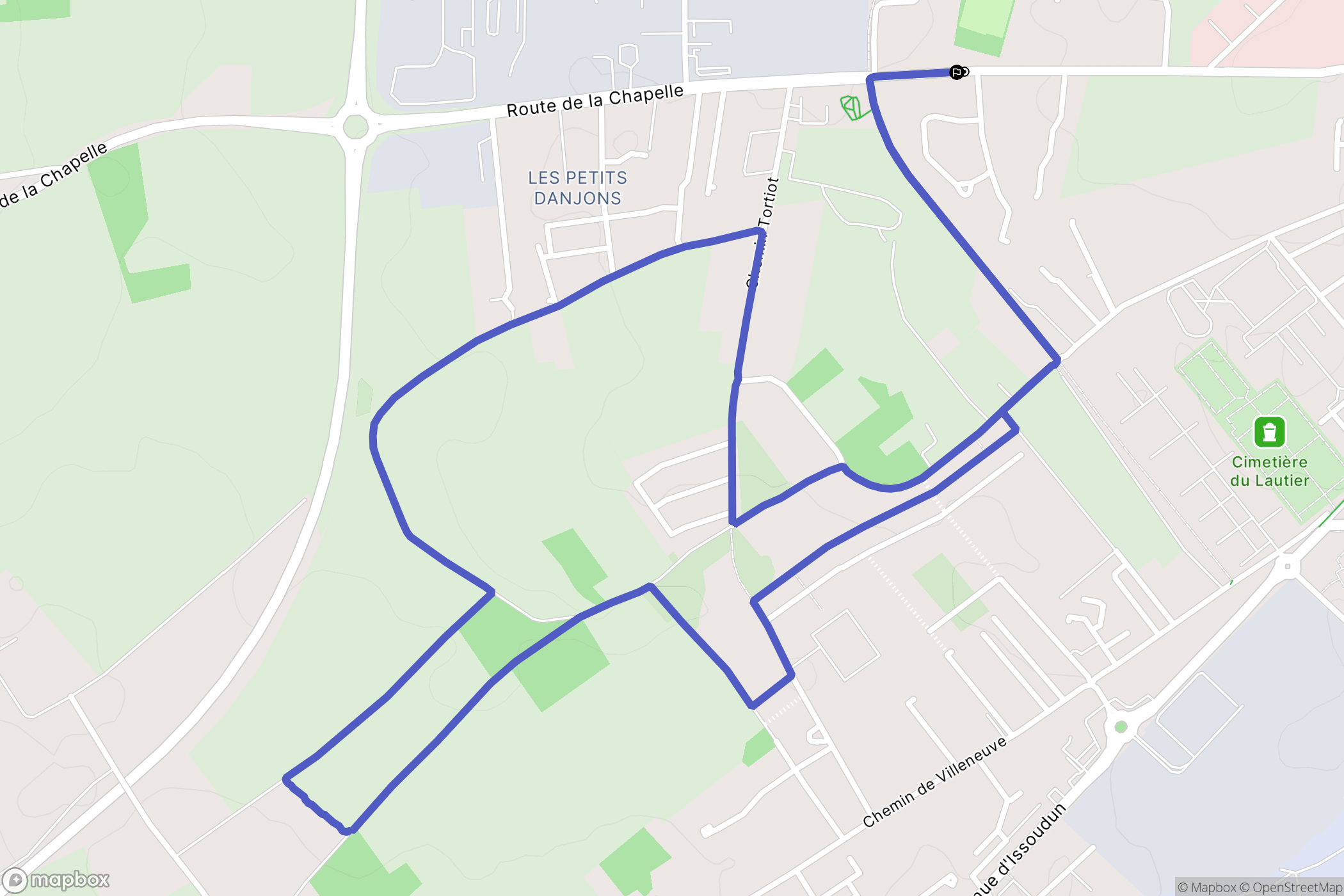 Bourges : carte du parcours de randonnée - France
