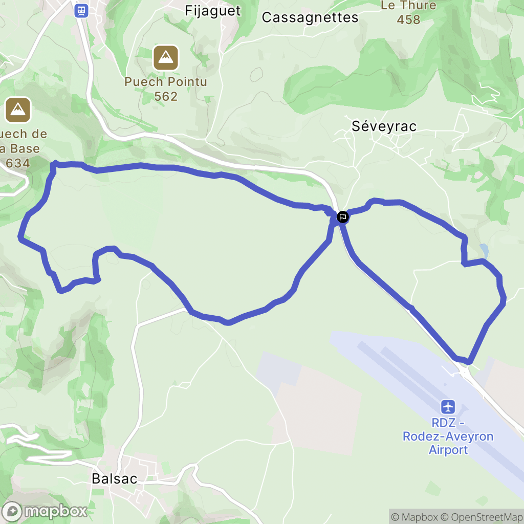 Salles-la-Source : carte du parcours de randonnée - France