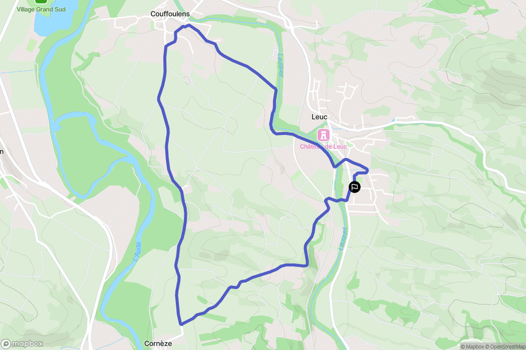 Leuc : carte du parcours de randonnée - France