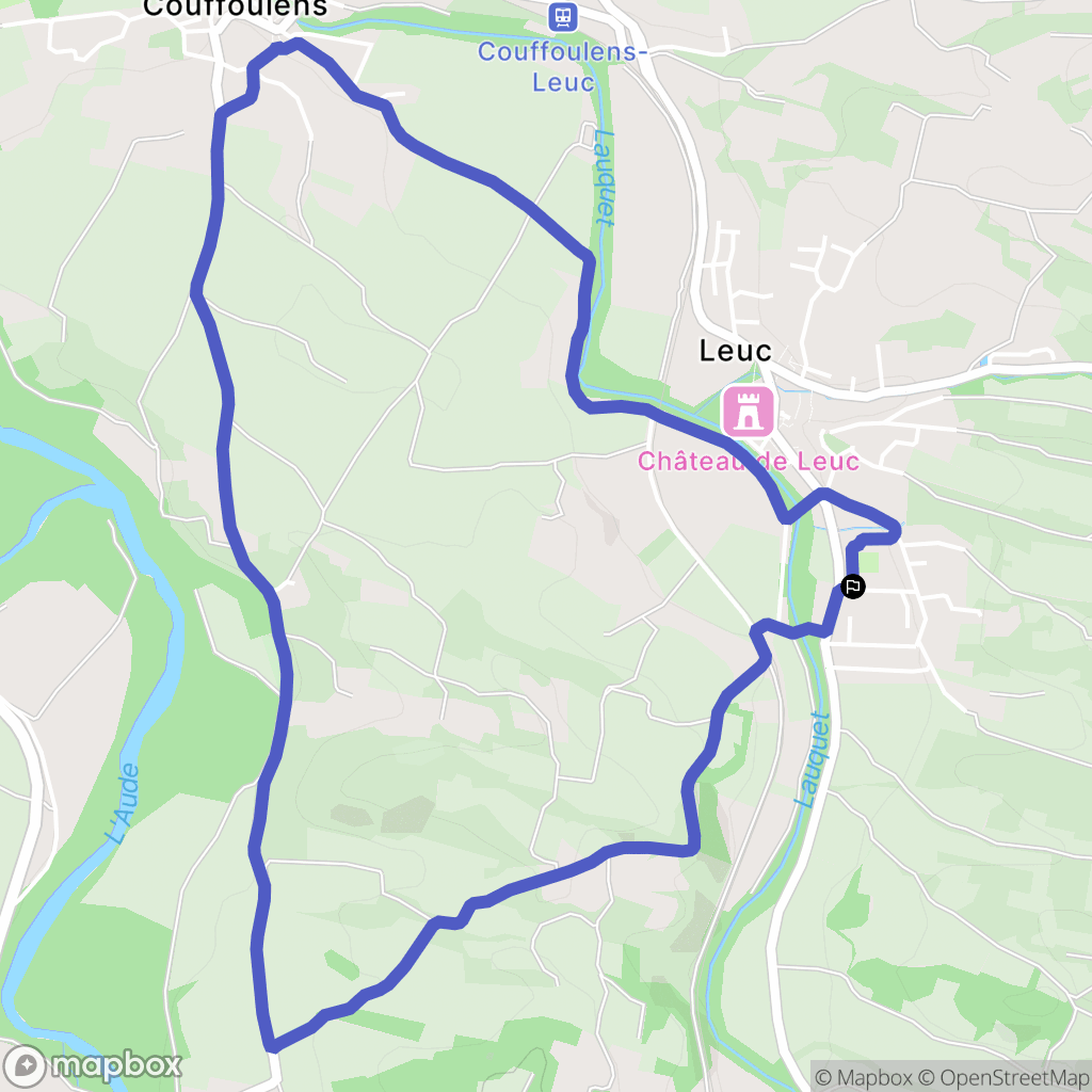 Leuc : carte du parcours de randonnée - France