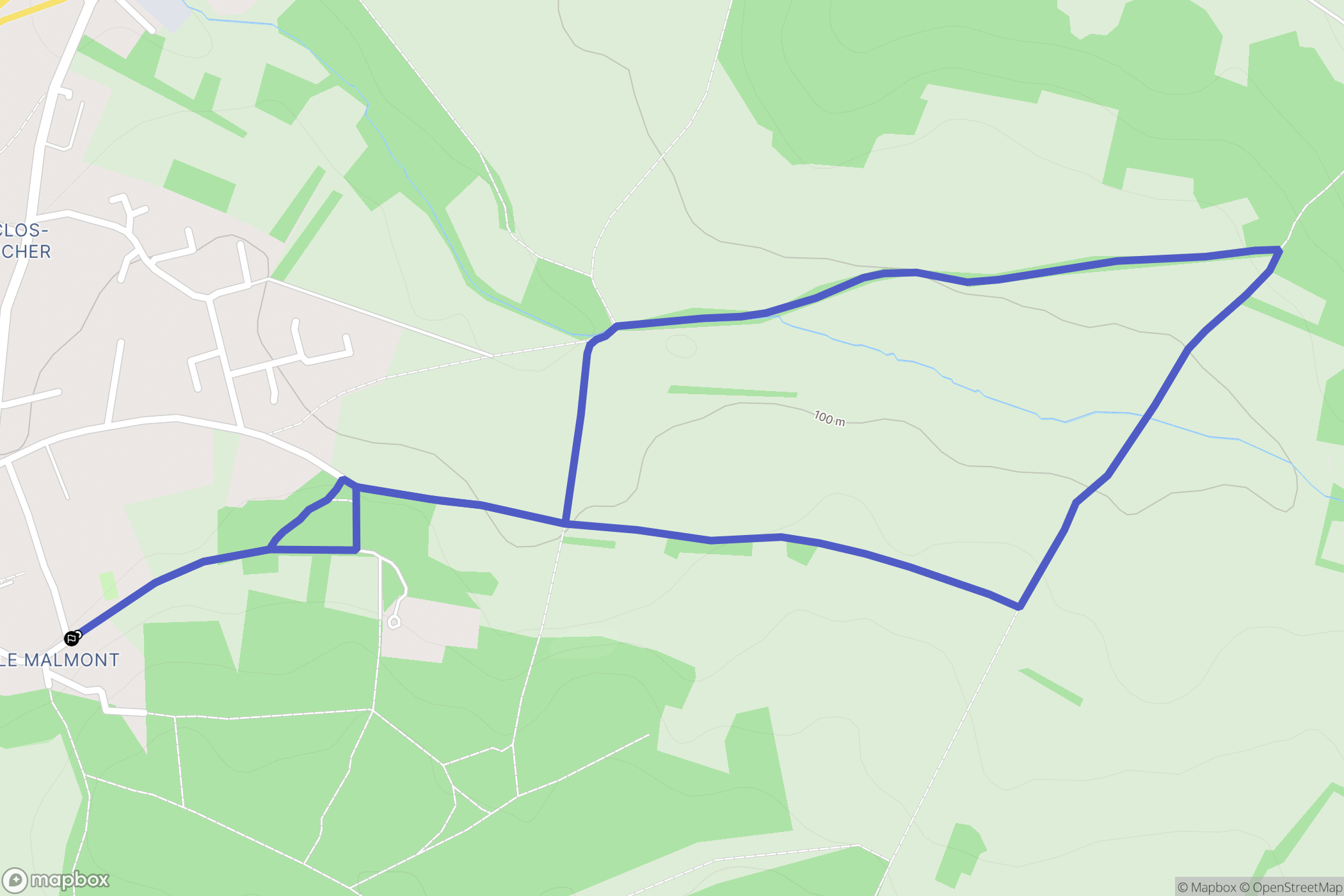 Frépillon : carte du parcours de randonnée - France