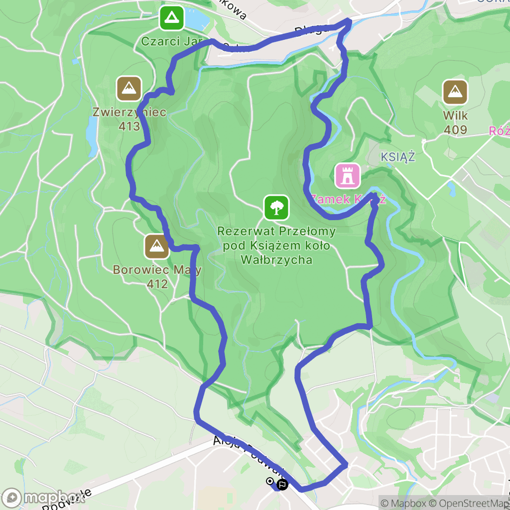 Wałbrzych: mapa trasy - Poland