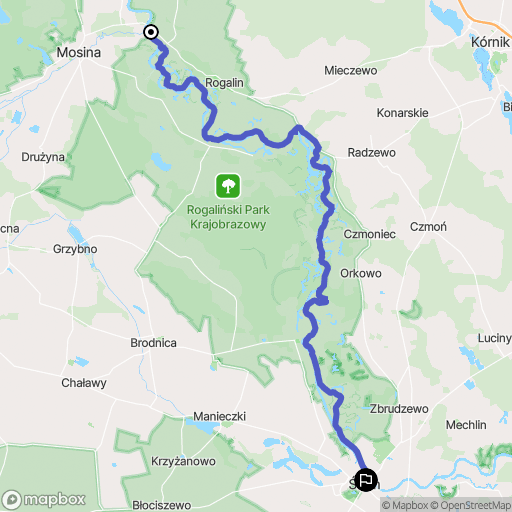 Rogalinek: mapa trasy - Poland
