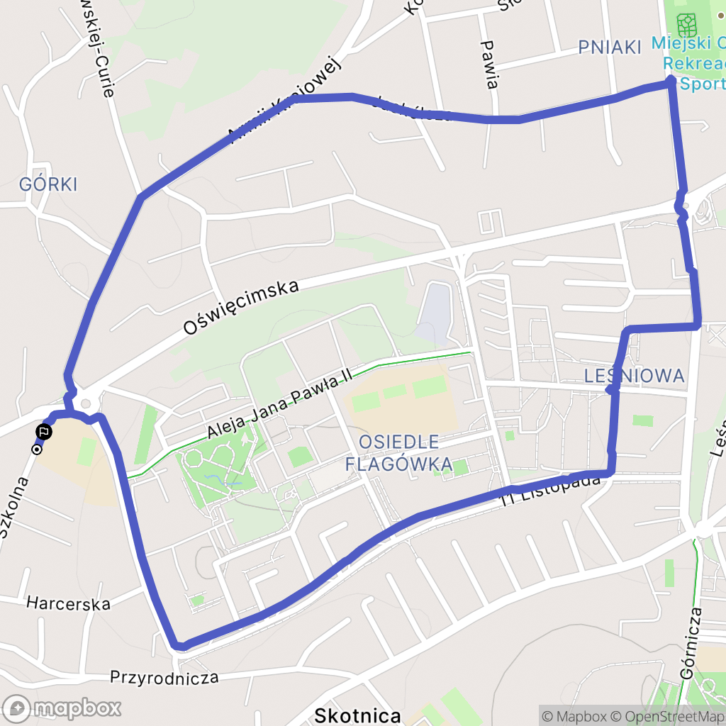 Libiąż: mapa trasy - Poland