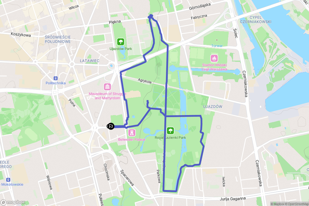 Warszawa: mapa trasy - Poland