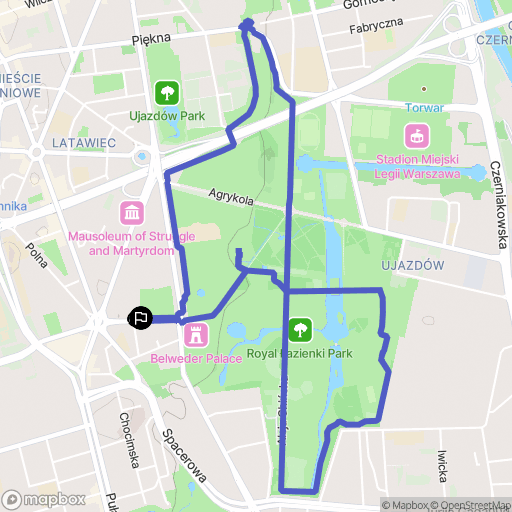 Warszawa: mapa trasy - Poland