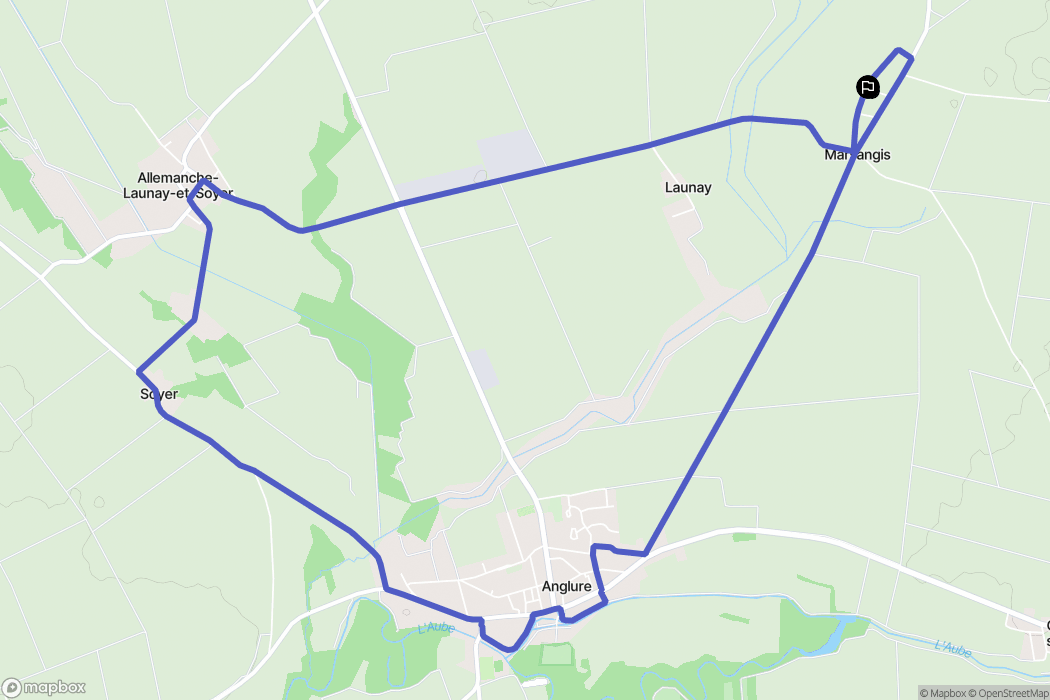Marsangis : carte du parcours de randonnée - France