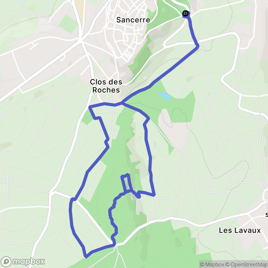 Sancerre : carte du parcours de randonnée - France