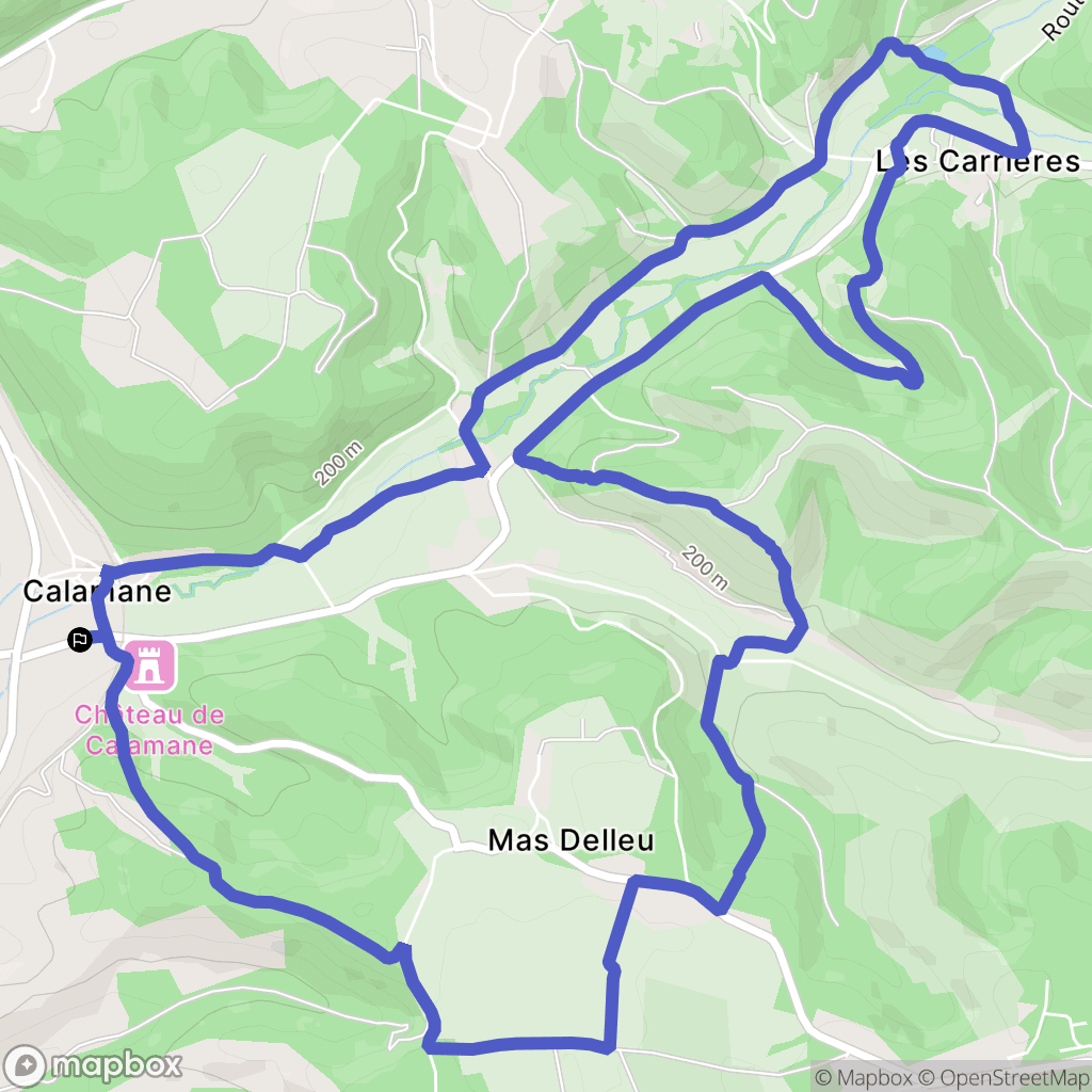Calamane : carte du parcours de randonnée - France