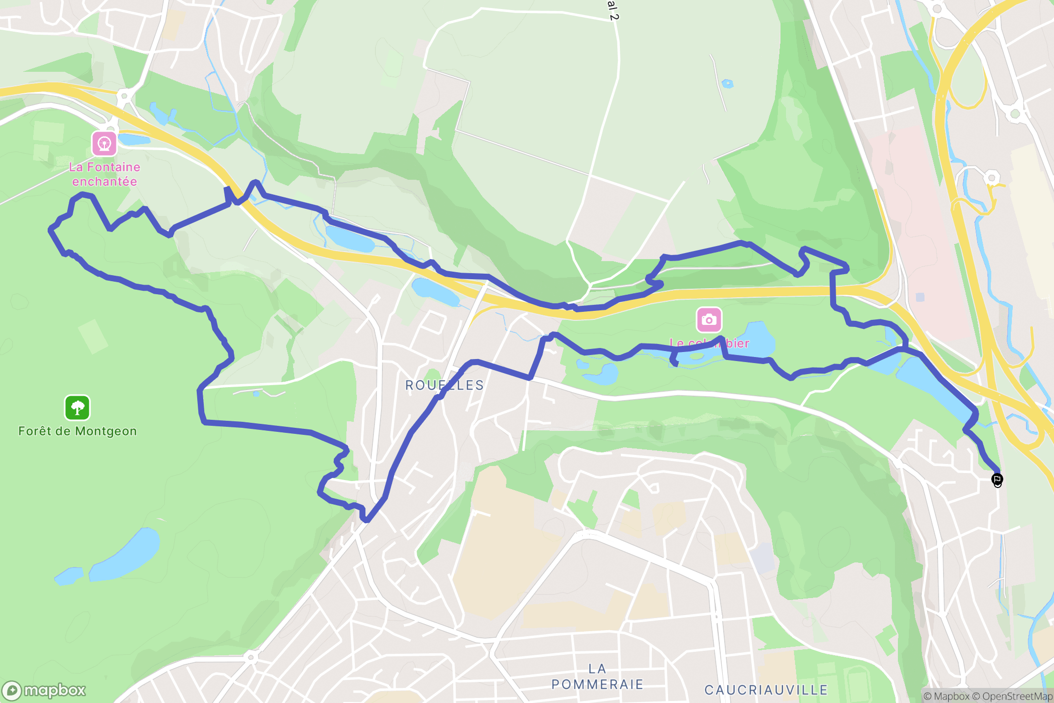 Harfleur : carte du parcours de randonnée - France