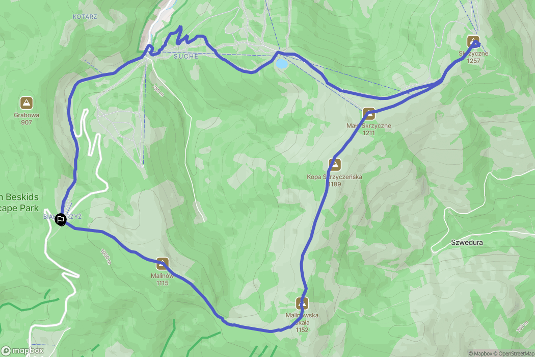 Brenna: mapa trasy - Poland