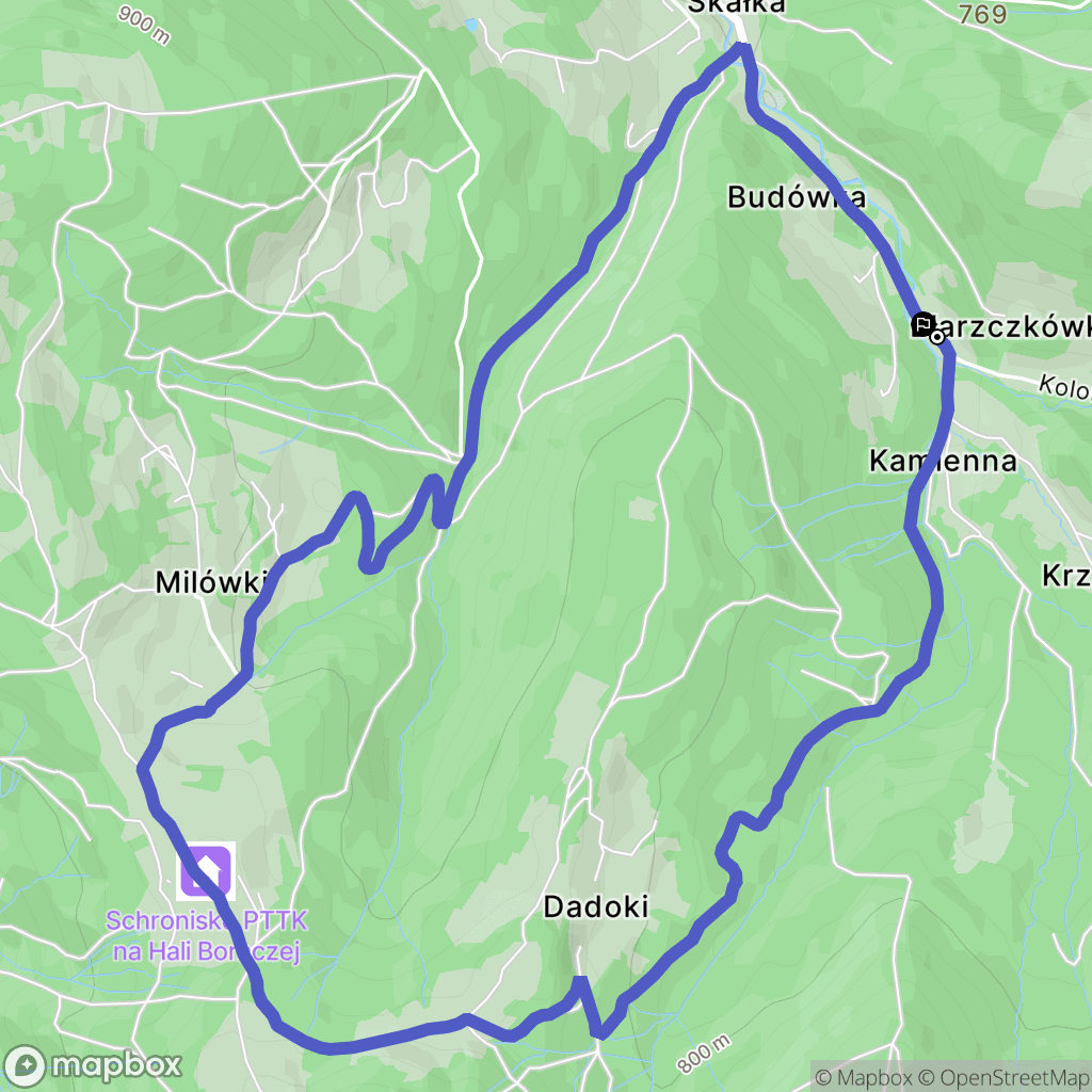 Żabnica: mapa trasy - Poland