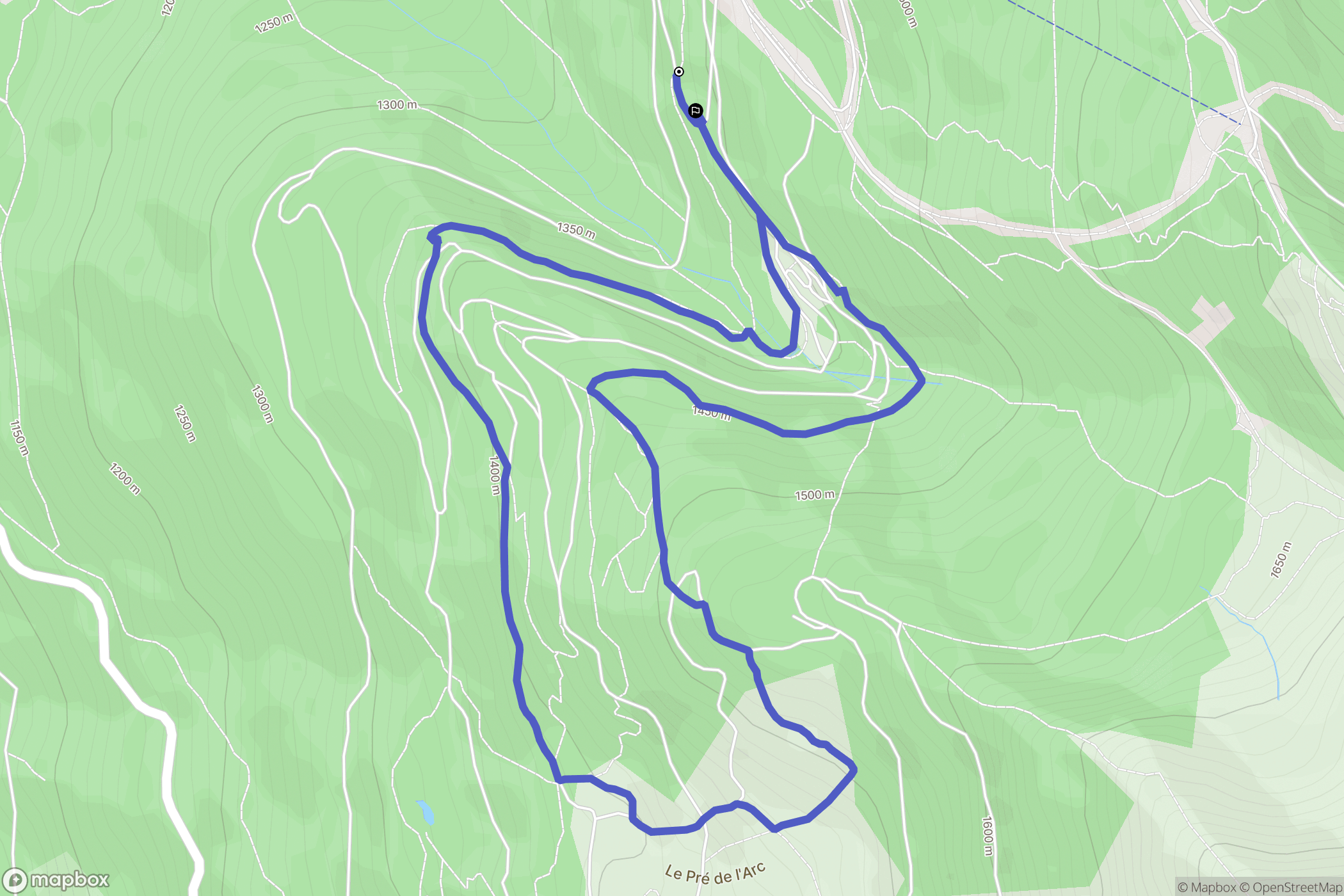 Les Adrets : carte du parcours de randonnée - France