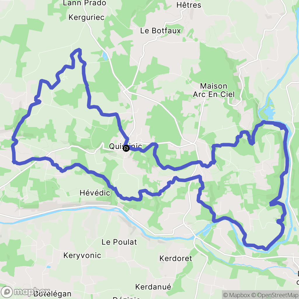 Quistinic : carte du parcours de randonnée - France