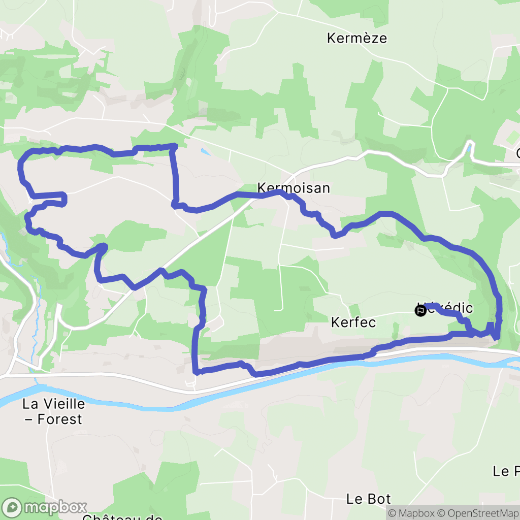 Quistinic : carte du parcours de randonnée - France