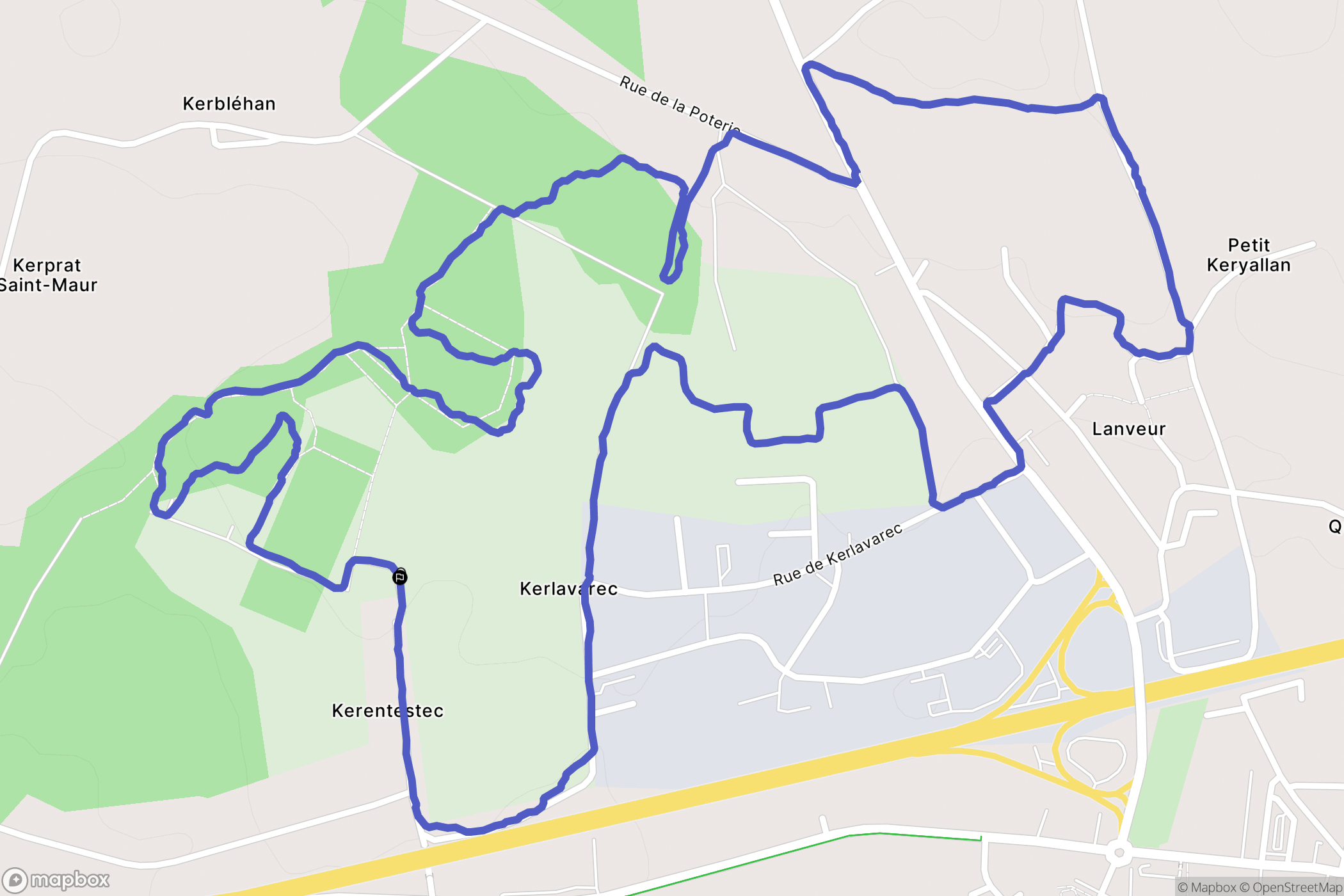 Languidic : carte du parcours de randonnée - France