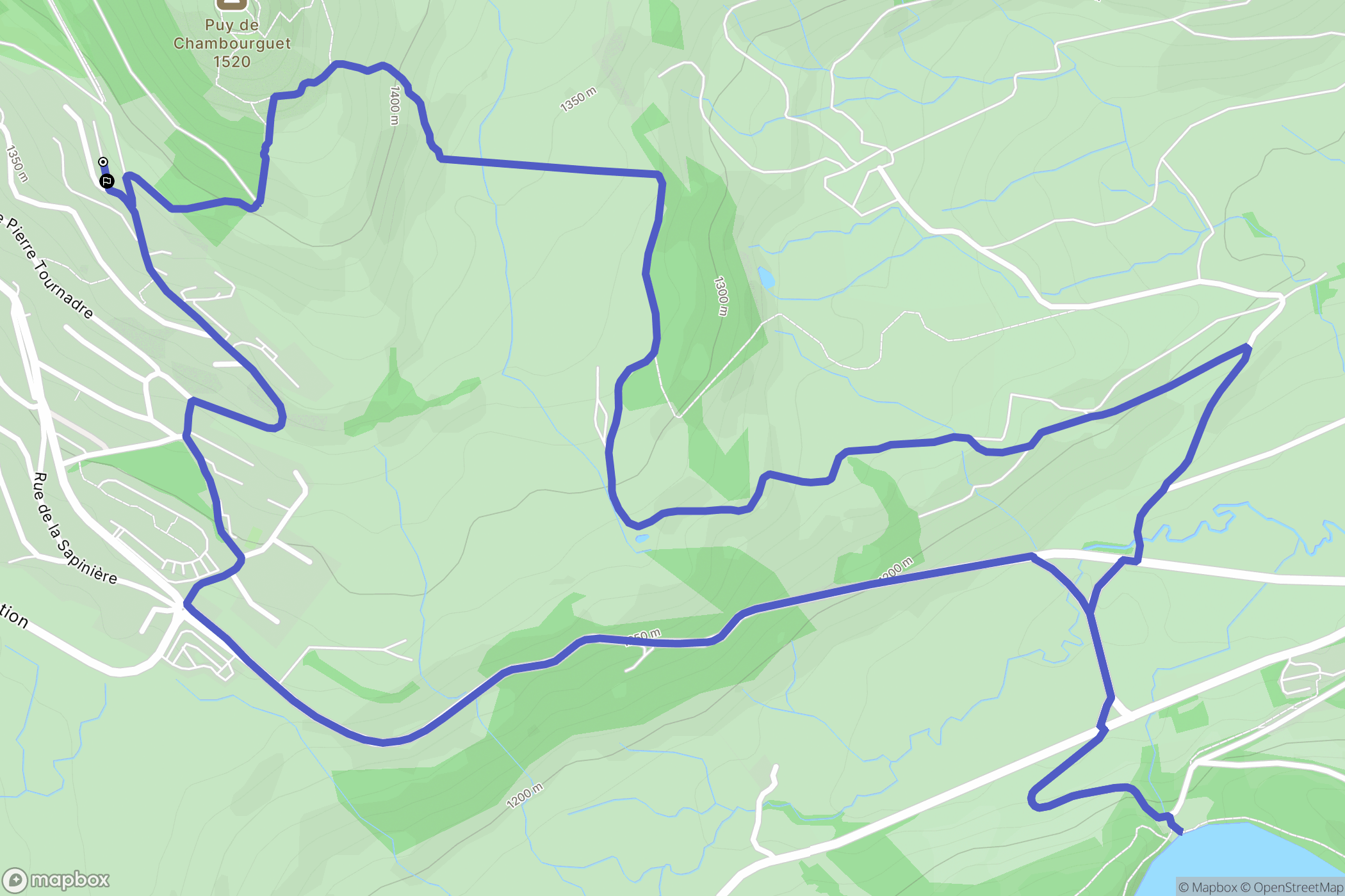 Besse-et-Saint-Anastaise : carte du parcours de randonnée - France
