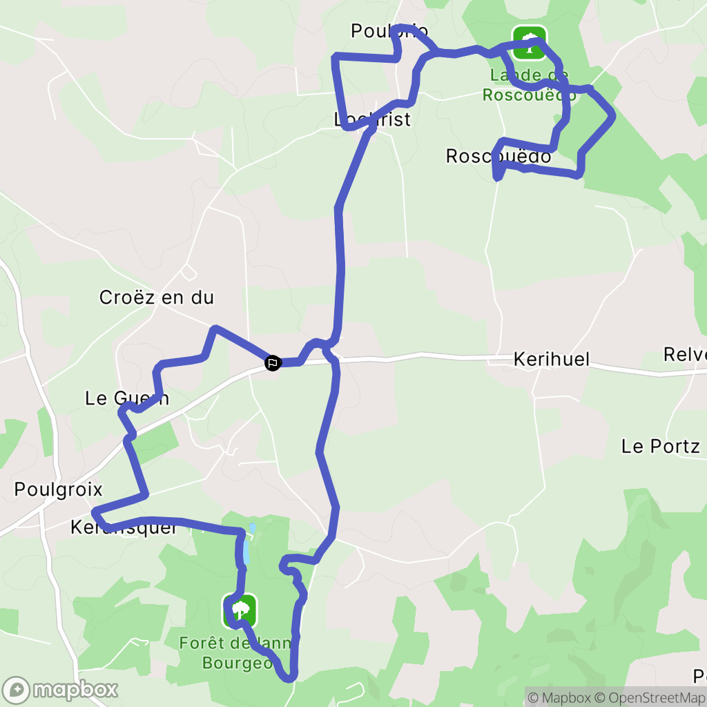 Inguiniel : carte du parcours de randonnée - France
