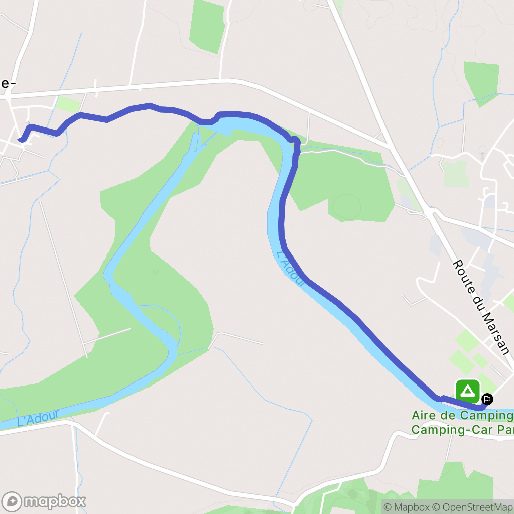 Grenade-sur-l'Adour : carte du parcours de randonnée - France