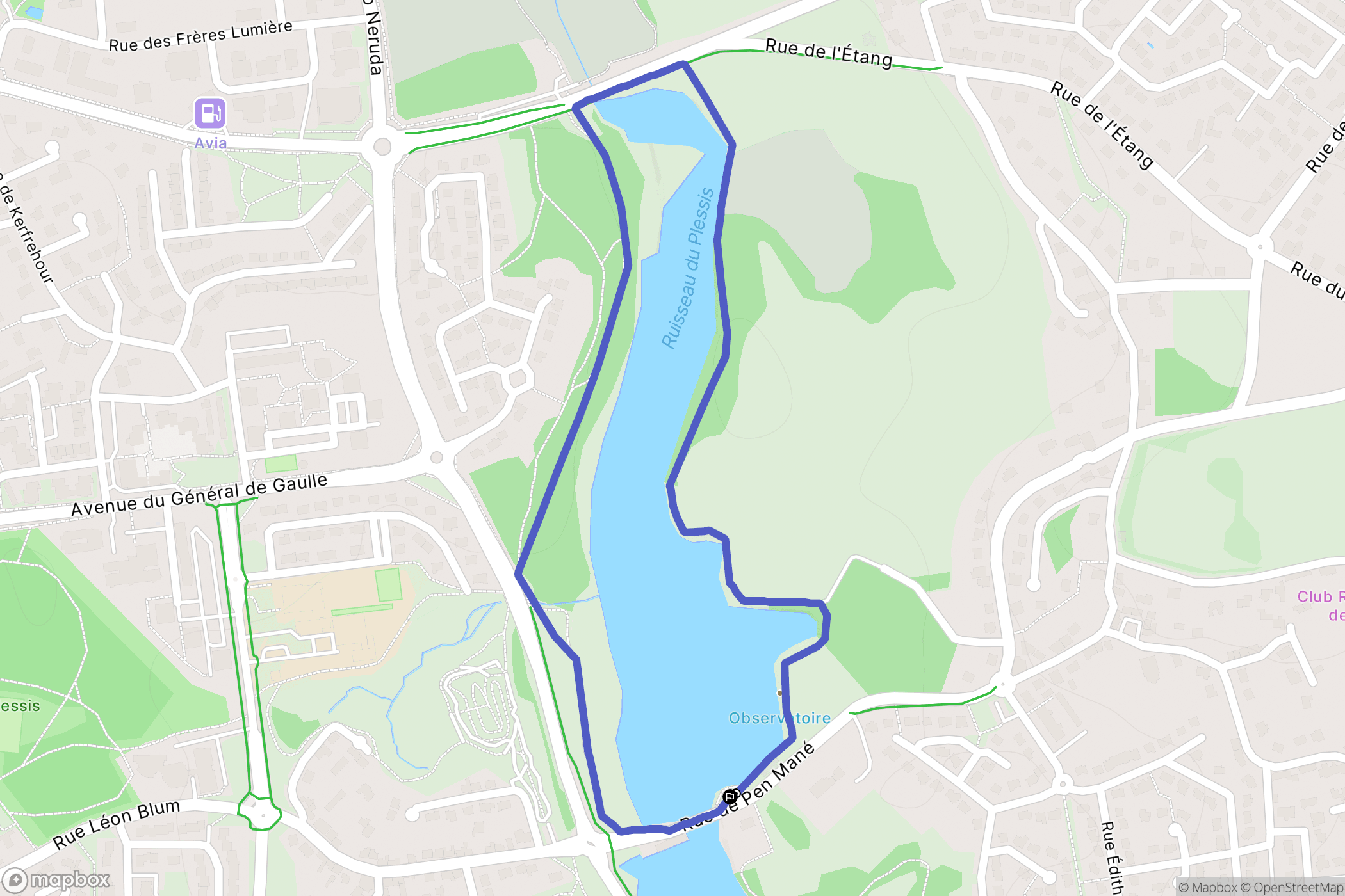 Lanester : carte du parcours de randonnée - France