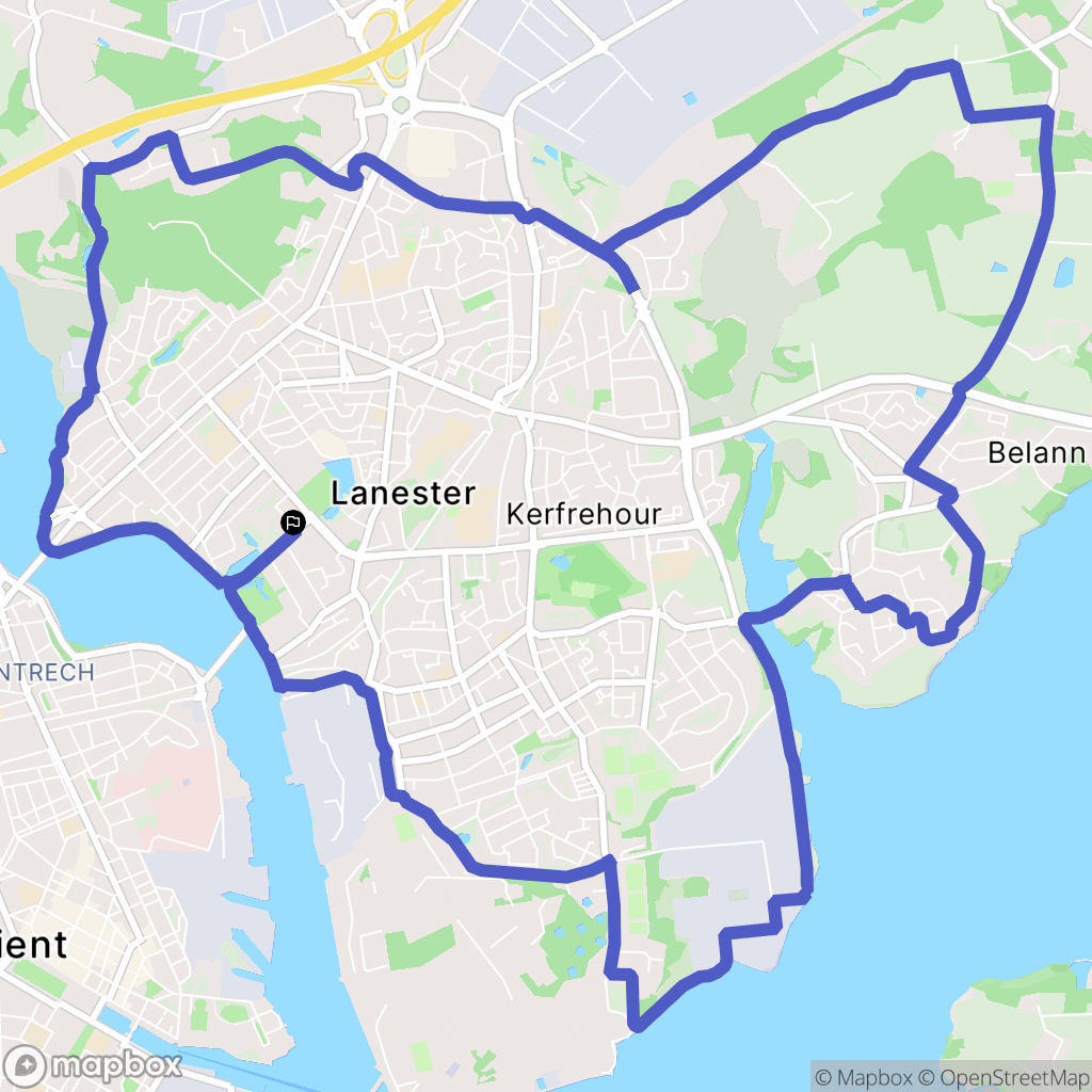 Lanester : carte du parcours de randonnée - France