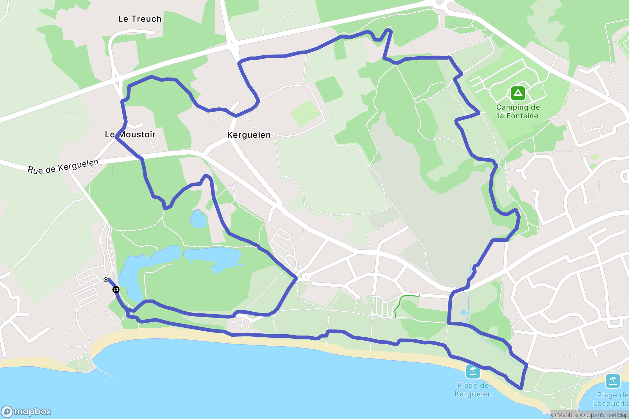 Larmor-Plage : carte du parcours de randonnée - France