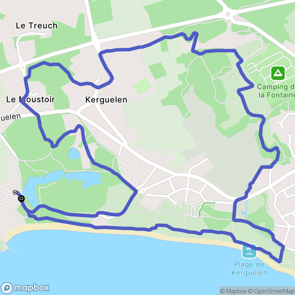 Larmor-Plage : carte du parcours de randonnée - France