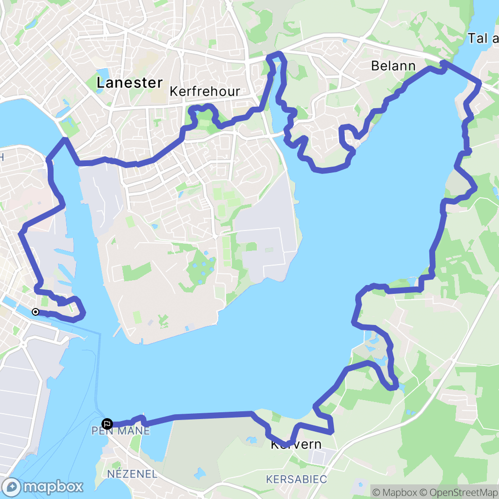 Lorient : carte du parcours de randonnée - France