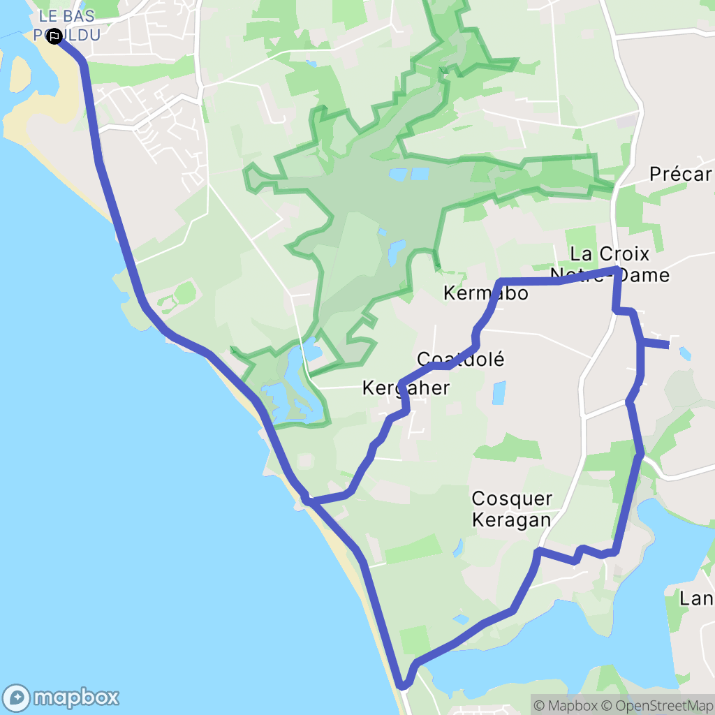 Guidel : carte du parcours de randonnée - France