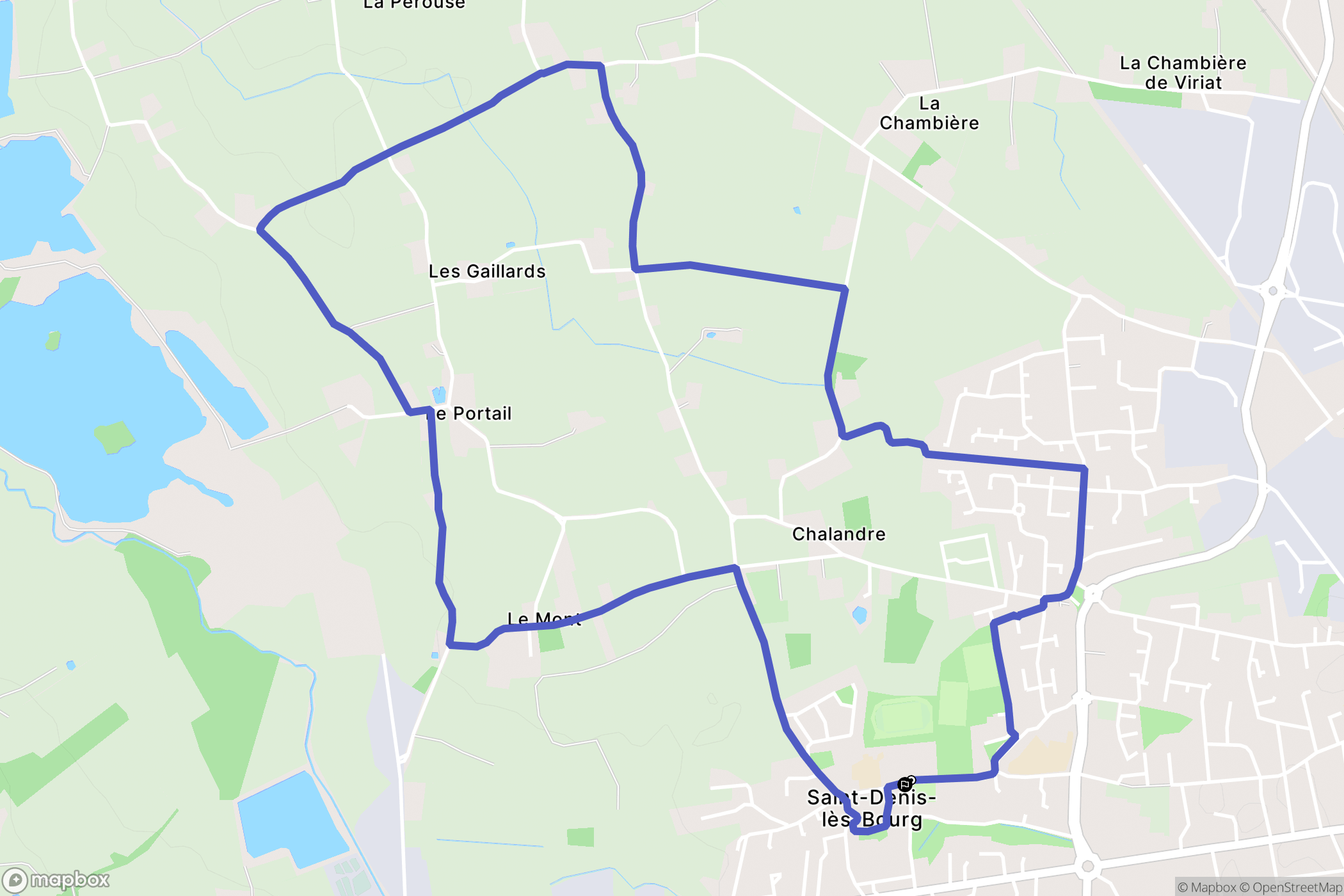 Saint-Denis-lès-Bourg : carte du parcours de randonnée - France