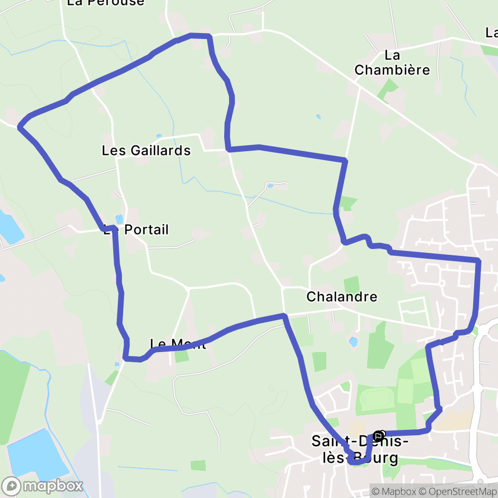Saint-Denis-lès-Bourg : carte du parcours de randonnée - France