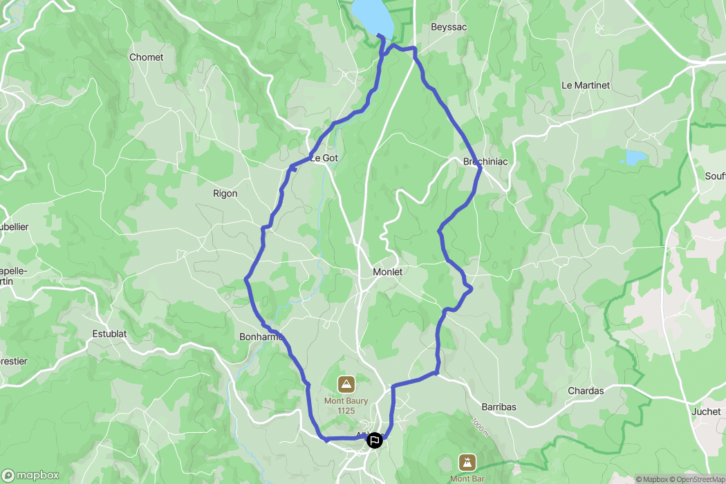 Allègre : carte du parcours de randonnée - France