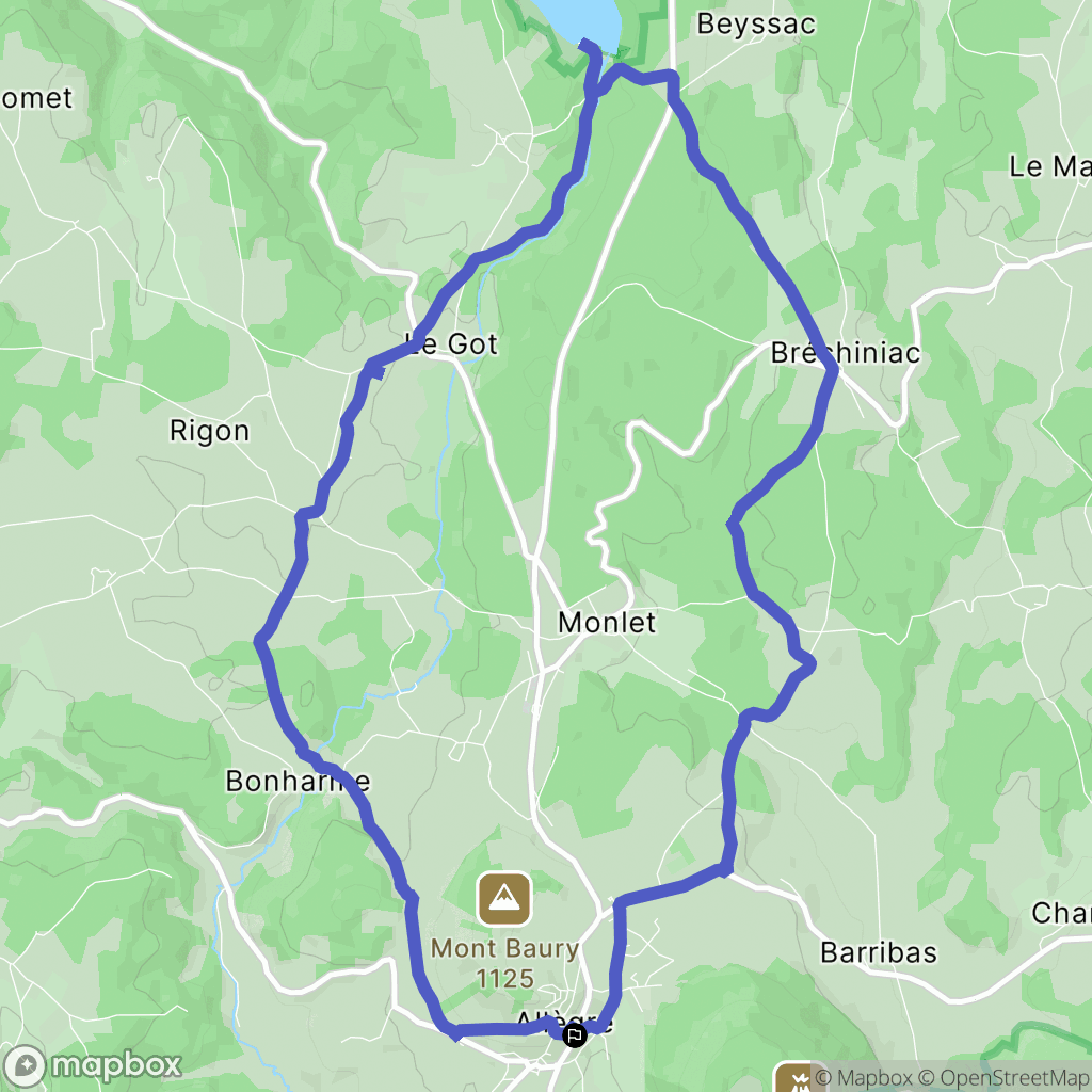 Allègre : carte du parcours de randonnée - France