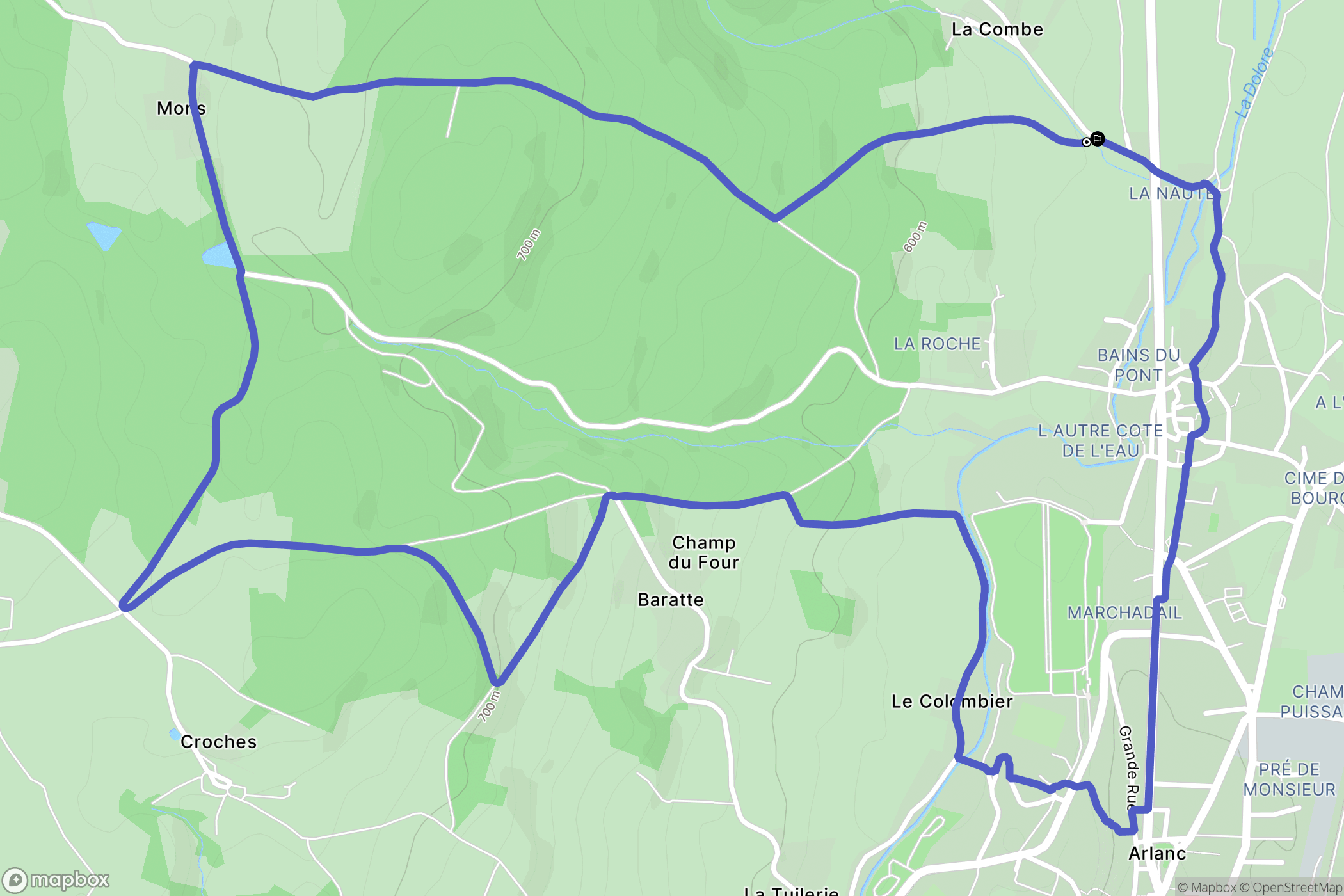 Arlanc : carte du parcours de randonnée - France